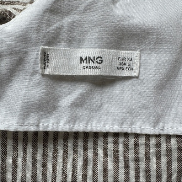 MNG Casual Mango Jumpsuit Striped Wide Leg Seersucker 2 Pockets Lagenlook XS 2 - Picture 2 of 14